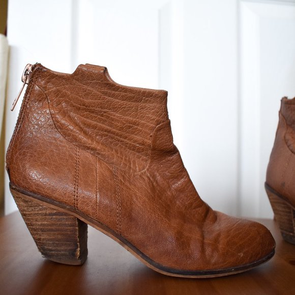 Sam Edelman Shoes - Sam Edelman Lisle Brown Leather Heel Booties Sz 6